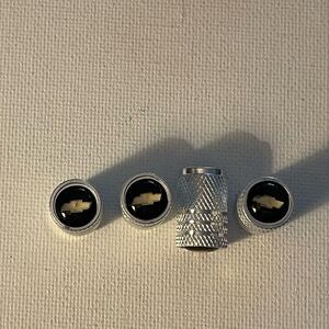 Chevrolet Logo valve Stem caps in Silver set of 4 NWT